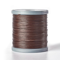Brun De Noix De Coco Cordon de polyester ciré, cordon micro macramé, fabrication de bracelets cordon, pour les projets en cuir, artisanat, reliure, plat, brun coco, 0.8x0.2mm, environ 164.04 yards (150m)/rouleau