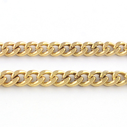 Golden Unwelded Iron Cuban Link Chains, Chunky Curb Chains, with Spool, Golden, 9.5x8.6x2mm, about 82.02 Feet(25m)/roll