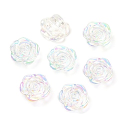 Clear AB Transparent Acrylic Beads, AB Color, Flower, Clear AB, 14x14x5.5mm, Hole: 1.4mm