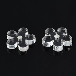 Clair Perles acryliques transparentes, fleur, clair, 14x14x2.5~3mm, Trou: 2mm