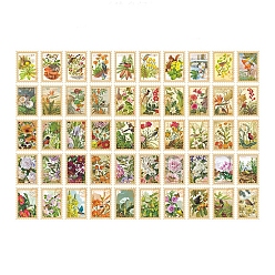 Bird 100Pcs 50 Styles Autumn Themed Stamp Decorative Stickers, Paper Self Stickers, for Scrapbooking, Diary Stationery, Bird Pattern, 50x35mm, 2pcs/style