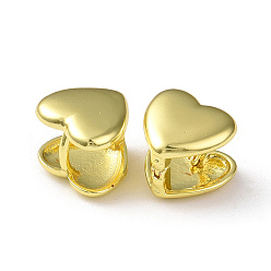 Настоящее золото 18K Латунные серьги-кольца в форме сердца для женщин, без свинца и без кадмия, реальный 18 k позолоченный, 12x12.5x11 мм, штифты : 1.2 мм