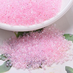 (DB0071) Pink Lined Crystal AB MIYUKI Delica Beads, Cylinder, Japanese Seed Beads, 11/0, (DB0071) Pink Lined Crystal AB, 1.3x1.6mm, Hole: 0.8mm, about 20000pcs/bag, 100g/bag