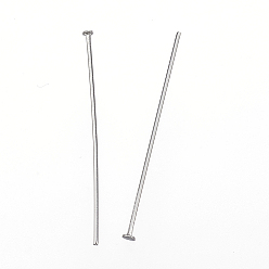 Stainless Steel Color 304 Stainless Steel Flat Head Pins, Stainless Steel Color, 30x0.8mm, Head: 1.5mm