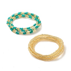 Turquoise 2 Perle de taille de bijoux d'été pcs, chaîne de corps, chaîne de ventre en perles de rocaille de verre, bijoux de bikini pour femme fille, turquoise, 31.50 pouce (80 cm)