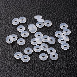 Clear Rubber O Rings, Donut Spacer Beads, Fit European Clip Stopper Beads, Clear, 6x2mm, Hole: 3mm