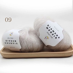 Floral Blanca Hilo de tejer de lana mohair de fibra acrílica, Para bebé chal bufanda muñeca suministros de ganchillo, blanco floral, 0.9 mm, aproximadamente 284.34 yardas (260 m) / madeja