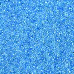 (RR148) Transparent Aqua Миюки круглые бусины рокайль, японский бисер, (rr 148) прозрачный голубой, 15/0, 1.5 мм, Отверстие : 0.7 мм , около 27777 шт / 50 г
