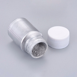Silver Pearlescent Mica Powder, For UV Resin, Epoxy Resin & Nail Art Craft Jewelry Making, Silver, Bottle: 29x50mm, about 13~15g/bottle