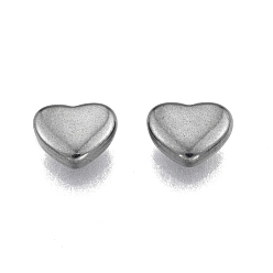 Stainless Steel Color 201 Stainless Steel Beads, No Hole, Heart, Stainless Steel Color, 6x7x2.5mm