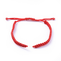 Красный Плетеные шнур нейлона для поделок браслет решений, красные, 100~110x5x2 мм, отверстие : 2~4 мм