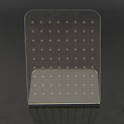 Clair Présentoirs de boucles d'oreilles en acrylique transparent, présentoir à bijoux, en forme de L, rectangle, clair, 8x5.5x10.5 cm