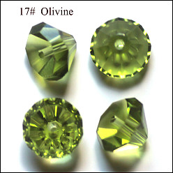 Vert Jaune Imitations de perles de cristal autrichien, grade de aaa, facette, diamant, vert jaune, 6x4mm, Trou: 0.7~0.9mm