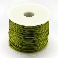 Gris Oliva Hilo de nylon, cordón de satén de cola de rata, verde oliva, 1.5 mm, aproximadamente 49.21 yardas (45 m) / rollo