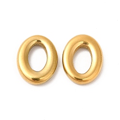 Chapado en Oro Real 18K Revestimiento iónico (ip) 304 anillos de unión de acero inoxidable, oval, real 18 k chapado en oro, 14x11x2.7 mm, diámetro interior: 8 mm