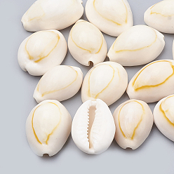 Seashell Color Cowrie Shell Beads, Seashell Color, 23~26x15~20x11~14mm, about 150pcs/500g