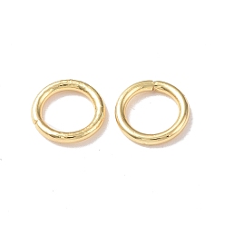 Real 18K Gold Plated Brass Opean Jump Rings, Round Ring, Real 18K Gold Plated, 15 Gauge, 8x1.5mm, Inner Diameter: 6mm