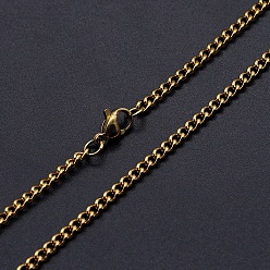 Золотой 201 из нержавеющей стали Снаряженная цепи ожерелье, с карабин-лобстерами , золотые, 18.11 дюйм (46 см) в длину, ссылка: 4x3x1 mm
