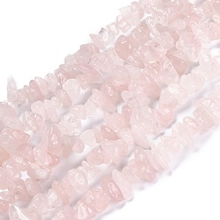 Rose Quartz Natural Rose Quartz Beads Strands, Chip, 3~16x3~8mm, Hole: 0.7mm, 32.28''(82cm)