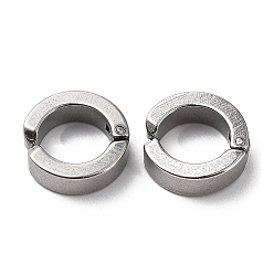 Stainless Steel Color 201 Stainless Steel Cuff Earring, Ring, Stainless Steel Color, 13.5x13.5x4mm