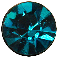 Zircon Bleu Séparateurs perles en verre avec strass en laiton, Grade a, rondelle, couleur argent plaqué, zircon bleu, 9x4mm