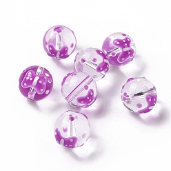 Bowknot Perlas de vidrio transparentes, con esmalte, rondo, orquídea, bowknot patrón, 11.5~12x11 mm, agujero: 1.5~1.6 mm