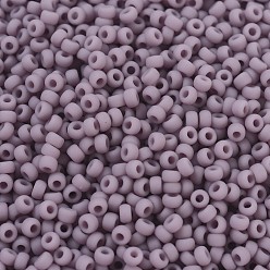(RR410F) Matte Opaque Mauve MIYUKI Round Rocailles Beads, Japanese Seed Beads, 11/0, (RR410F) Matte Opaque Mauve, 2x1.3mm, Hole: 0.8mm, about 1100pcs/bottle, 10g/bottle