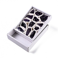 Améthyste Perles brutes d'améthyste naturelle brutes, pour culbuter, décoration, polir, enroulement de fil, guérison par les cristaux wicca et reiki, nuggets, 14~55x25~41x12~24mm, 6~13 pcs / boîte