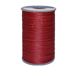 Rouge Foncé Cordon de polyester ciré, 9, rouge foncé, 0.65mm, environ 21.87 yards (20m)/rouleau