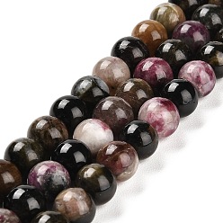 Tourmaline Natural Tourmaline Beads Strands, Round, 7.8~8.8mm, Hole: 0.8~1mm, about 46~49pcs/strand, 15.04~16.06''(38.2~40.8cm)