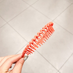 Orange Red Plastic Zig Zeg Shark Tooth Hair Bands, Wide Hair Accessories for Women, Orange Red, 120mm