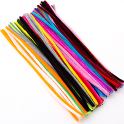 Mixed Color DIY Plush Sticks, Chenille Stems, Pipe Cleaners, Kid Craft Material, Mixed Color, 300mm, 100pcs/bag
