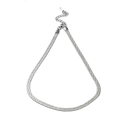 Stainless Steel Color 304 Stainless Steel Herringbone Chain Necklace, Stainless Steel Color, 15.75 inch(40cm)