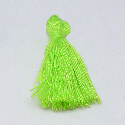 Césped Verde Decoraciones de borla hechas a mano de policotón (algodón poliéster)., decoraciones colgantes, verde césped, 29~35 mm