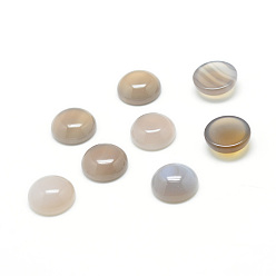 Ágata Normal Cabujones naturales de piedras preciosas de ágata gris, semicírculo, 8x4 mm