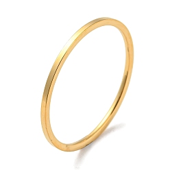 Настоящее золото 18K Ионное покрытие (IP) 304 простое кольцо на палец из нержавеющей стали с простой лентой для женщин и мужчин, реальный 18 k позолоченный, Размер 9, внутренний диаметр: 19 мм, 1 мм