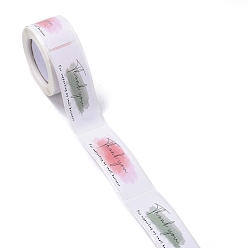 Coloré Étiquette cadeau autocollante en papier youstickers, rectangle avec mot merci appréciation autocollants étiquettes, pour les cadeaux de fête décoratif, colorées, 7.5x2.5x0.009 cm, 150pcs / roll