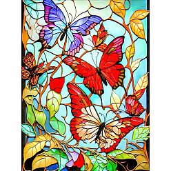 Butterfly DIY Diamond Painting Kit, Including Acrylic Board, Resin Rhinestones Bag, Diamond Sticky Pen, Tray Plate and Glue Clay, Butterfly, 400x300mm