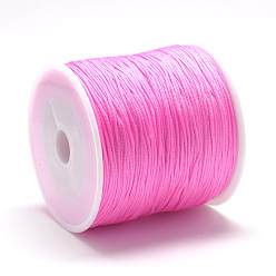 Hot Pink Nylon Thread, Chinese Knotting Cord, Hot Pink, 1.5mm, about 142.16 yards(130m)/roll