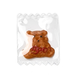 Медведь Милые пластиковые подвески, с кабошоном из смолы внутри, конфеты прелести, медведь, 37x29x3.7 мм, отверстие : 1 мм