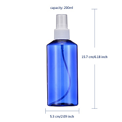 Bleu Flacons vaporisateurs en plastique pour animaux de compagnie rechargeables de 200 ml, bouteilles de pompe vides pour liquide, bleu, 5.3x15.7 cm, capacité: 200 ml (6.76 fl. oz)