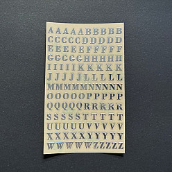 Platinum Alphabet Initial Letter A~Z Metal Stickers, Platinum, 4.5mm, Letter: 0.3~0.9mm