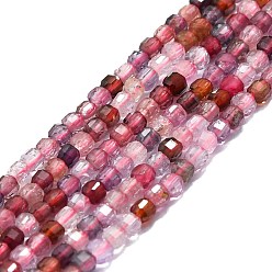 Spinel Natural Spinel Beads Strands, Faceted, Cube, 2x2x2mm, Hole: 0.6mm, about 182pcs/strand, 15.16''~15.55''(38.5~39.5cm)