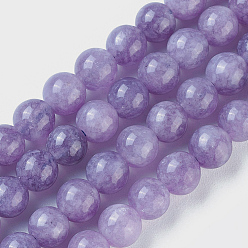 Pierre Précieuse Naturelle Brins de perles pierres fines naturelles , ronde, support violet, 6mm, Trou: 1.2mm, Environ 60~64 pcs/chapelet, 15 pouces ~ 15.2 pouces (38~38.5 cm)