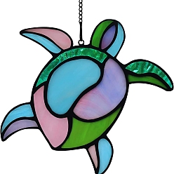 Разноцветный Акриловая оконная плоскость, окрашенная морской черепахой, подвесные украшения для дома на окнах для ловцов солнца, красочный, 80 мм