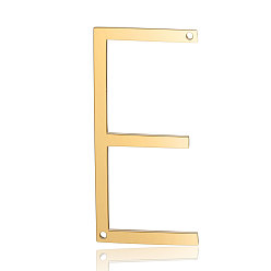 Letter E 201 Stainless Steel Links connectors, Letter, Golden, Letter.E, 37x18x1mm, Hole: 1mm