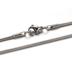 Color de Acero Inoxidable 304 collares de cadena de serpiente de acero inoxidable, con cierre de langosta, color acero inoxidable, 21.6 pulgada (55 cm), 1.5 mm