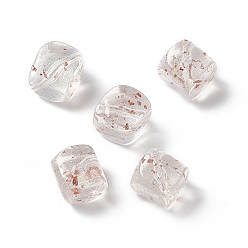 Sienna Transparent Acrylic Beads, with Dried Flower Petal, Square, Sienna, 16x16x16mm, Hole: 2mm, 278pcs/500g