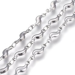 Stainless Steel Color 304 Stainless Steel Link Chains, Soldered, Twisted, Stainless Steel Color, 11.5x3.5x2mm
