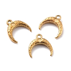 Golden Ion Plating(IP) 316 Surgical Stainless Steel Pendants, Crescent Moon, Golden, 10x10x2.5mm, Hole: 1mm